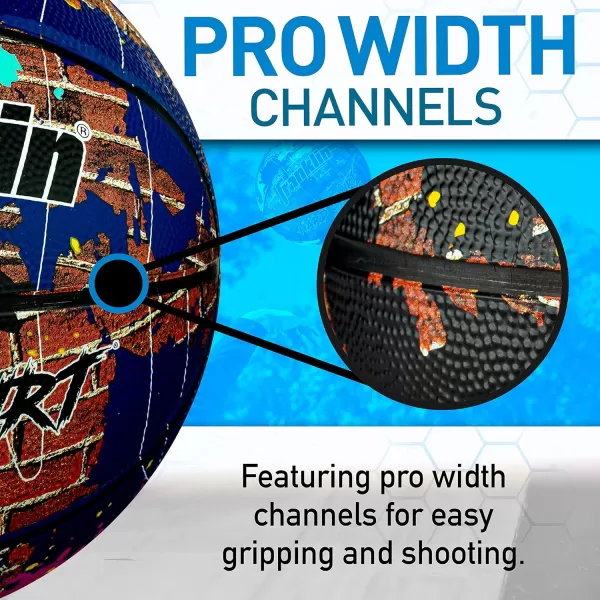 Franklin Sports Hard Court Basketball  Official Size Basketball  Indoor  Outdoor Street Basketball  295quot Rubber Basketball  Air Pump Included