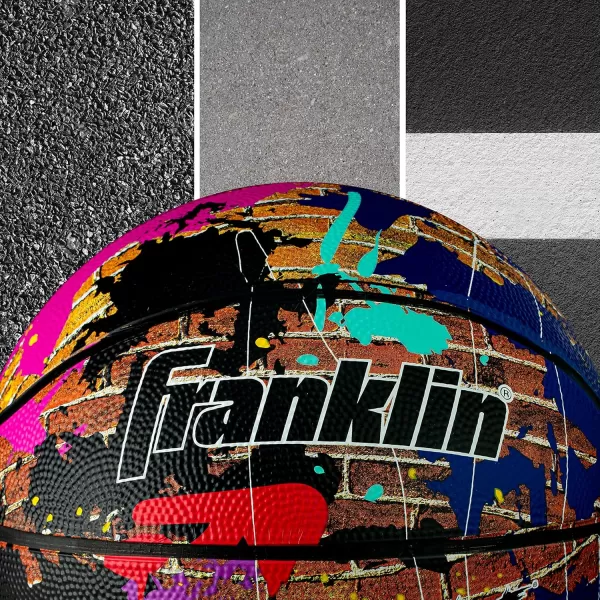 Franklin Sports Hard Court Basketball  Official Size Basketball  Indoor  Outdoor Street Basketball  295quot Rubber Basketball  Air Pump Included