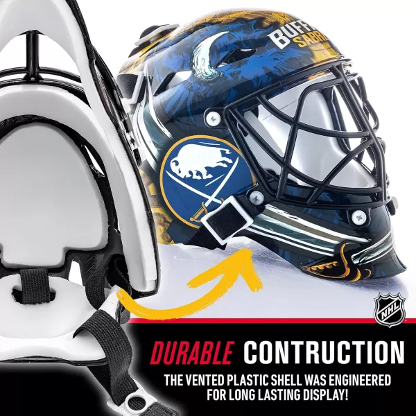 Franklin Sports NHL Team Logo Mini Hockey Goalie Mask with Case  Collectible Goalie Mask with Official NHL Logos and ColorsBuffalo Sabres