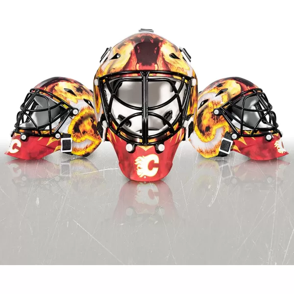 Franklin Sports NHL Team Logo Mini Hockey Goalie Mask with Case  Collectible Goalie Mask with Official NHL Logos and ColorsCalgary Flames