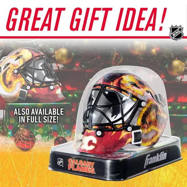 Franklin Sports NHL Team Logo Mini Hockey Goalie Mask with Case  Collectible Goalie Mask with Official NHL Logos and ColorsCalgary Flames