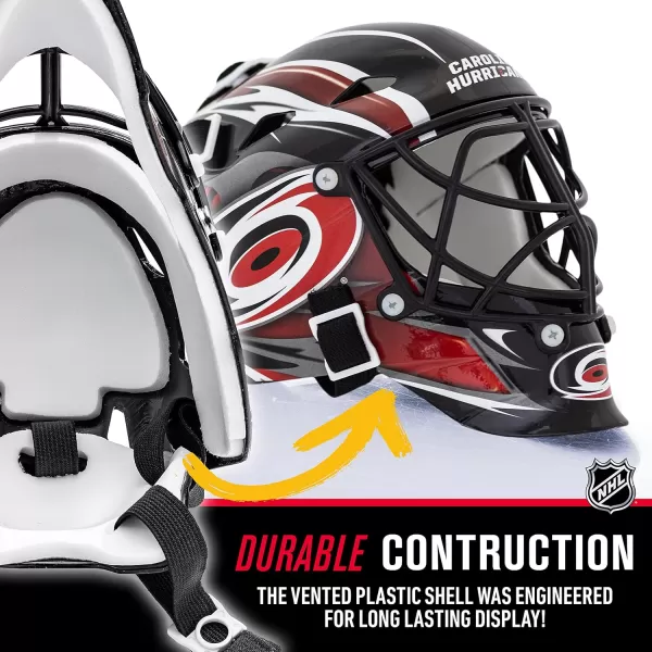 Franklin Sports NHL Team Logo Mini Hockey Goalie Mask with Case  Collectible Goalie Mask with Official NHL Logos and ColorsCarolina Hurricanes