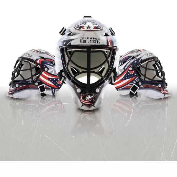 Franklin Sports NHL Team Logo Mini Hockey Goalie Mask with Case  Collectible Goalie Mask with Official NHL Logos and ColorsColumbus Blue Jackets