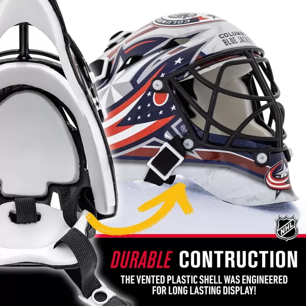 Franklin Sports NHL Team Logo Mini Hockey Goalie Mask with Case  Collectible Goalie Mask with Official NHL Logos and ColorsColumbus Blue Jackets