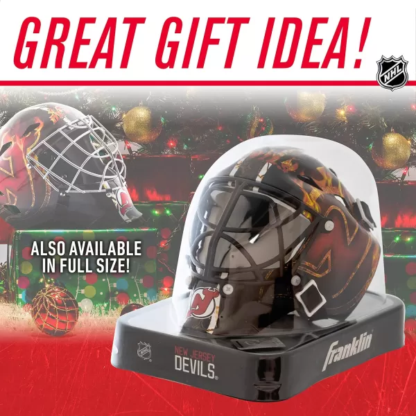 Franklin Sports NHL Team Logo Mini Hockey Goalie Mask with Case  Collectible Goalie Mask with Official NHL Logos and ColorsNew Jersey Devils