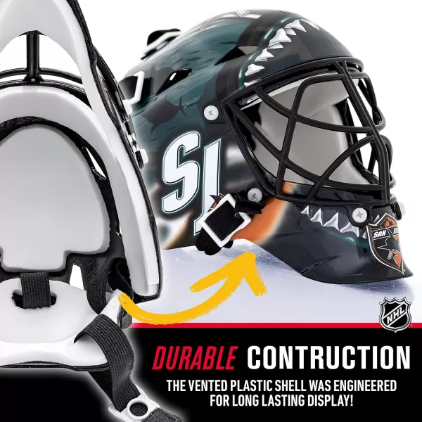 Franklin Sports NHL Team Logo Mini Hockey Goalie Mask with Case  Collectible Goalie Mask with Official NHL Logos and ColorsSan Jose Sharks