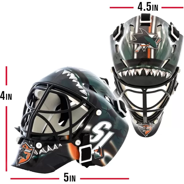 Franklin Sports NHL Team Logo Mini Hockey Goalie Mask with Case  Collectible Goalie Mask with Official NHL Logos and ColorsSan Jose Sharks