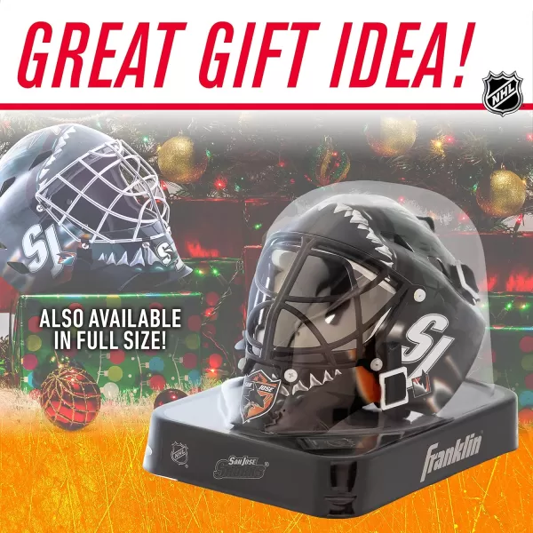 Franklin Sports NHL Team Logo Mini Hockey Goalie Mask with Case  Collectible Goalie Mask with Official NHL Logos and ColorsSan Jose Sharks