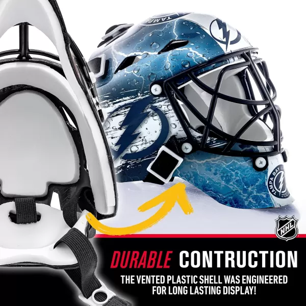 Franklin Sports NHL Team Logo Mini Hockey Goalie Mask with Case  Collectible Goalie Mask with Official NHL Logos and ColorsTampa Bay Lightning
