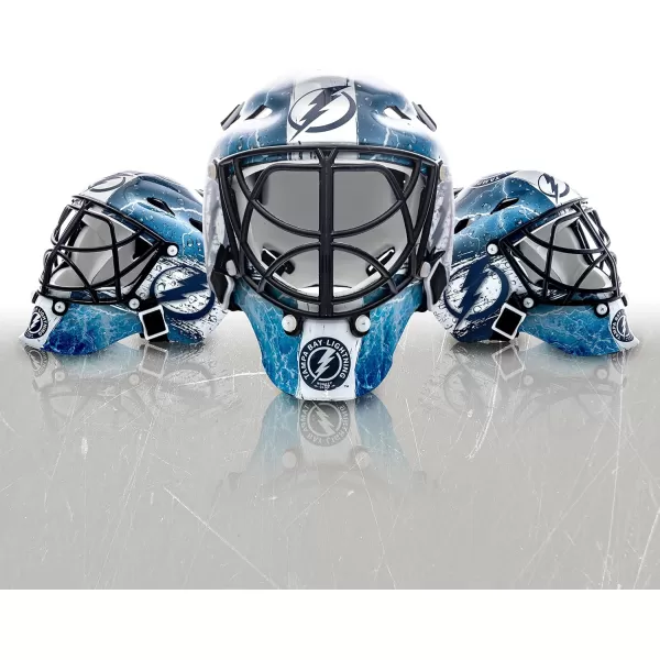 Franklin Sports NHL Team Logo Mini Hockey Goalie Mask with Case  Collectible Goalie Mask with Official NHL Logos and ColorsTampa Bay Lightning