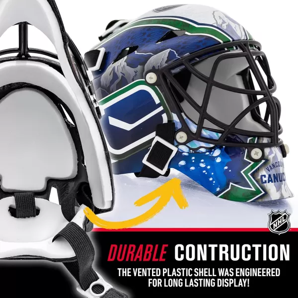 Franklin Sports NHL Team Logo Mini Hockey Goalie Mask with Case  Collectible Goalie Mask with Official NHL Logos and ColorsVancouver Canucks