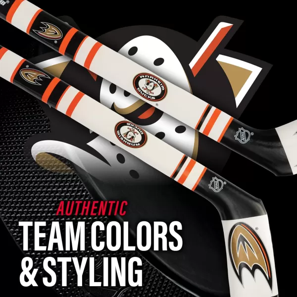 Franklin Sports NHL Team Mini Soft Hockey Stick Set  NHL Team Soft Foam Mini Hockey Stick and Ball  Great Toy for KidsAnaheim Ducks