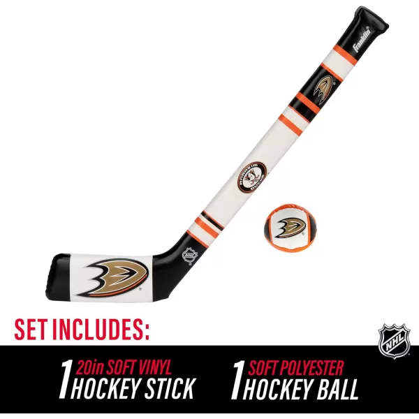 Franklin Sports NHL Team Mini Soft Hockey Stick Set  NHL Team Soft Foam Mini Hockey Stick and Ball  Great Toy for KidsAnaheim Ducks