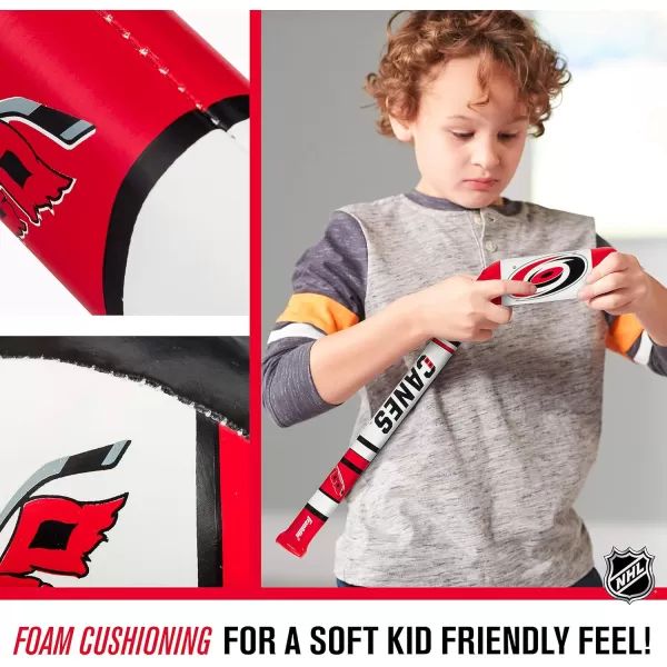 Franklin Sports NHL Team Mini Soft Hockey Stick Set  NHL Team Soft Foam Mini Hockey Stick and Ball  Great Toy for KidsCarolina Hurricanes