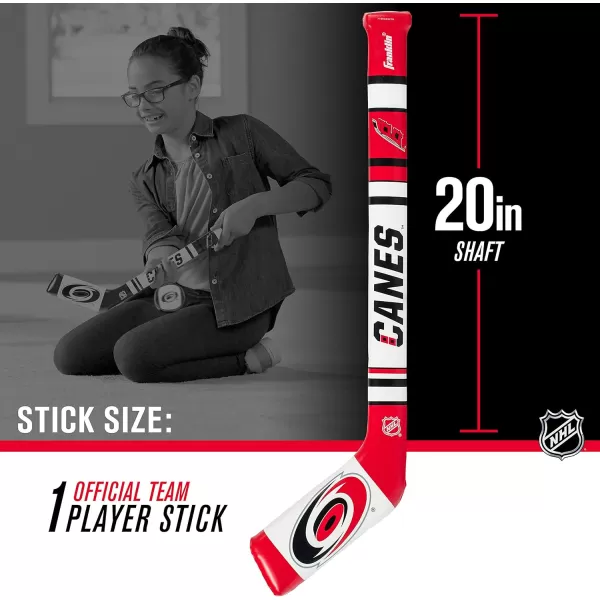 Franklin Sports NHL Team Mini Soft Hockey Stick Set  NHL Team Soft Foam Mini Hockey Stick and Ball  Great Toy for KidsCarolina Hurricanes