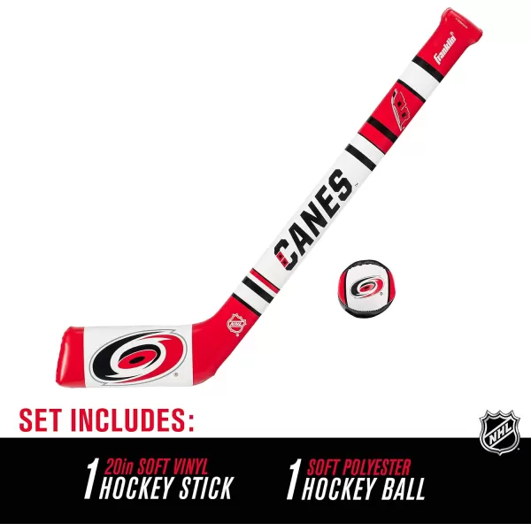 Franklin Sports NHL Team Mini Soft Hockey Stick Set  NHL Team Soft Foam Mini Hockey Stick and Ball  Great Toy for KidsCarolina Hurricanes