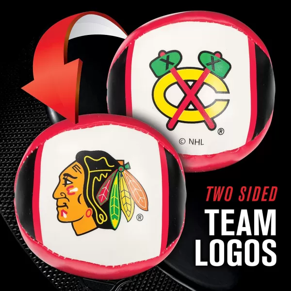 Franklin Sports NHL Team Mini Soft Hockey Stick Set  NHL Team Soft Foam Mini Hockey Stick and Ball  Great Toy for KidsChicago Blackhawks