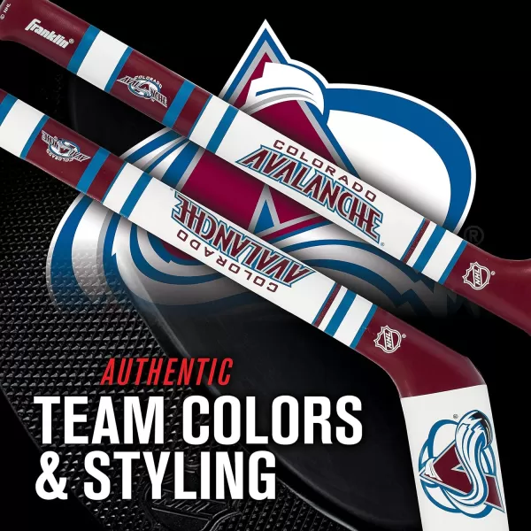 Franklin Sports NHL Team Mini Soft Hockey Stick Set  NHL Team Soft Foam Mini Hockey Stick and Ball  Great Toy for KidsColorado Avalanche