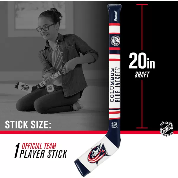 Franklin Sports NHL Team Mini Soft Hockey Stick Set  NHL Team Soft Foam Mini Hockey Stick and Ball  Great Toy for KidsColumbus Blue Jackets