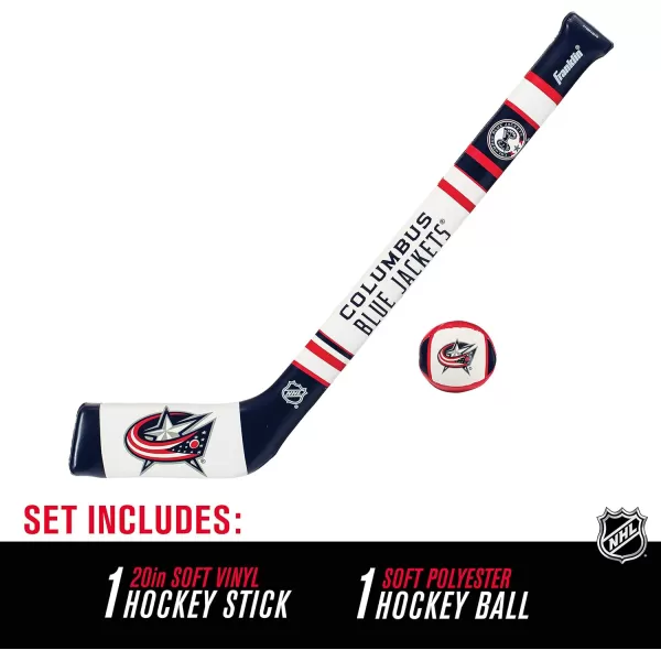 Franklin Sports NHL Team Mini Soft Hockey Stick Set  NHL Team Soft Foam Mini Hockey Stick and Ball  Great Toy for KidsColumbus Blue Jackets