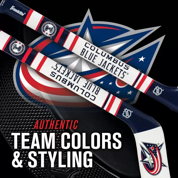 Franklin Sports NHL Team Mini Soft Hockey Stick Set  NHL Team Soft Foam Mini Hockey Stick and Ball  Great Toy for KidsColumbus Blue Jackets
