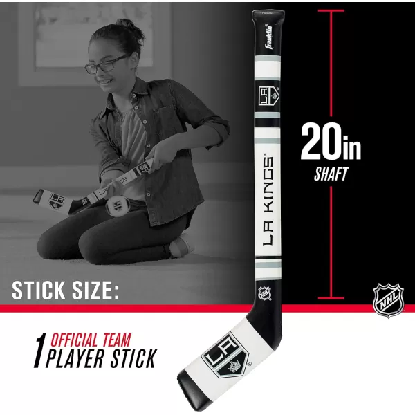 Franklin Sports NHL Team Mini Soft Hockey Stick Set  NHL Team Soft Foam Mini Hockey Stick and Ball  Great Toy for KidsLos Angeles Kings