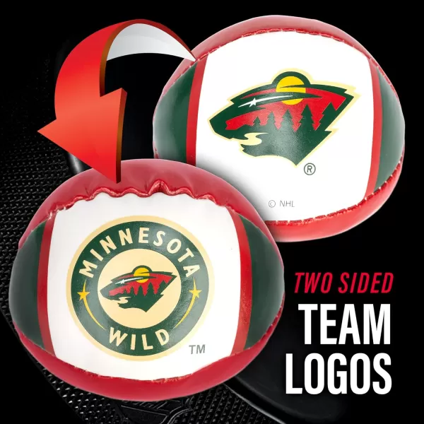 Franklin Sports NHL Team Mini Soft Hockey Stick Set  NHL Team Soft Foam Mini Hockey Stick and Ball  Great Toy for KidsMinnesota Wild