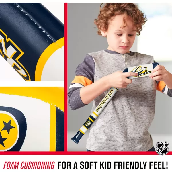 Franklin Sports NHL Team Mini Soft Hockey Stick Set  NHL Team Soft Foam Mini Hockey Stick and Ball  Great Toy for KidsNashville Predators
