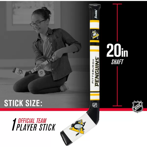 Franklin Sports NHL Team Mini Soft Hockey Stick Set  NHL Team Soft Foam Mini Hockey Stick and Ball  Great Toy for KidsPittsburgh Penguins