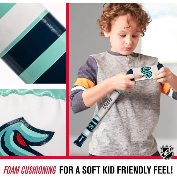 Franklin Sports NHL Team Mini Soft Hockey Stick Set  NHL Team Soft Foam Mini Hockey Stick and Ball  Great Toy for KidsSeattle Kraken