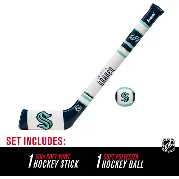 Franklin Sports NHL Team Mini Soft Hockey Stick Set  NHL Team Soft Foam Mini Hockey Stick and Ball  Great Toy for KidsSeattle Kraken
