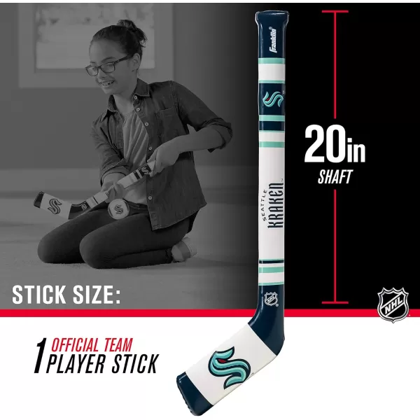 Franklin Sports NHL Team Mini Soft Hockey Stick Set  NHL Team Soft Foam Mini Hockey Stick and Ball  Great Toy for KidsSeattle Kraken