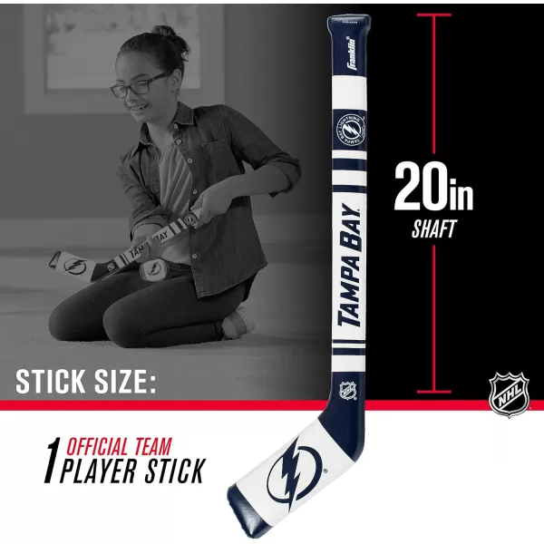 Franklin Sports NHL Team Mini Soft Hockey Stick Set  NHL Team Soft Foam Mini Hockey Stick and Ball  Great Toy for KidsTampa Bay Lightning