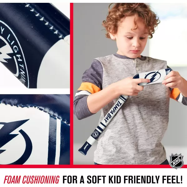 Franklin Sports NHL Team Mini Soft Hockey Stick Set  NHL Team Soft Foam Mini Hockey Stick and Ball  Great Toy for KidsTampa Bay Lightning