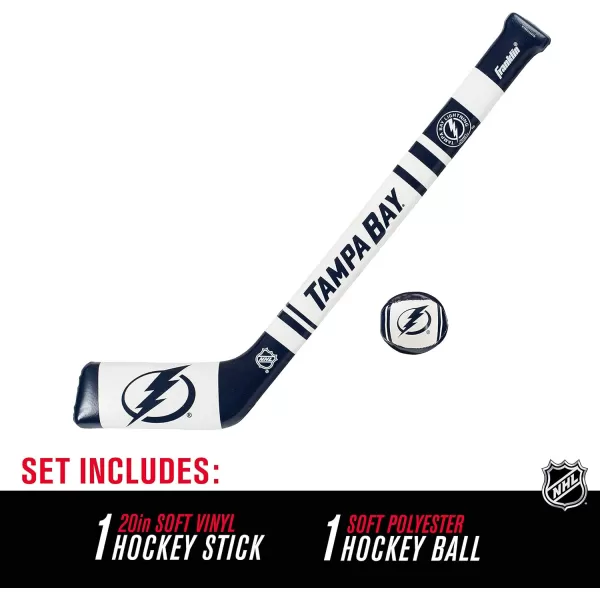Franklin Sports NHL Team Mini Soft Hockey Stick Set  NHL Team Soft Foam Mini Hockey Stick and Ball  Great Toy for KidsTampa Bay Lightning
