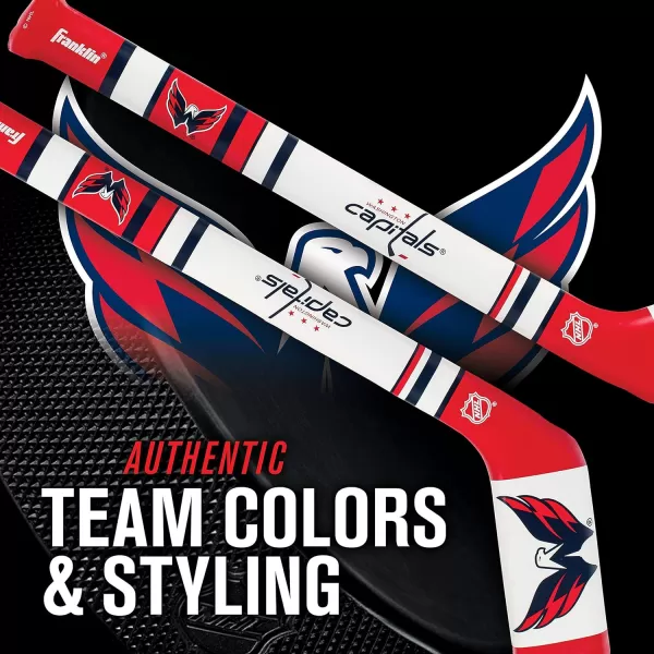Franklin Sports NHL Team Mini Soft Hockey Stick Set  NHL Team Soft Foam Mini Hockey Stick and Ball  Great Toy for KidsWashington Capitals