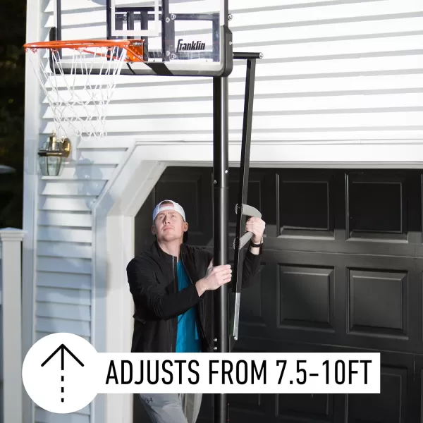 Franklin Sports Portable Driveway Basketball Hoops  Adjustable Height Outdoor Basketball Hoop Systems  44quot Inch  48quot Inch Backboard Basketball Hoops for Driveway48 Inch