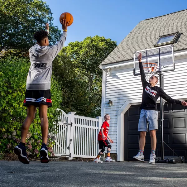 Franklin Sports Portable Driveway Basketball Hoops  Adjustable Height Outdoor Basketball Hoop Systems  44quot Inch  48quot Inch Backboard Basketball Hoops for Driveway48 Inch