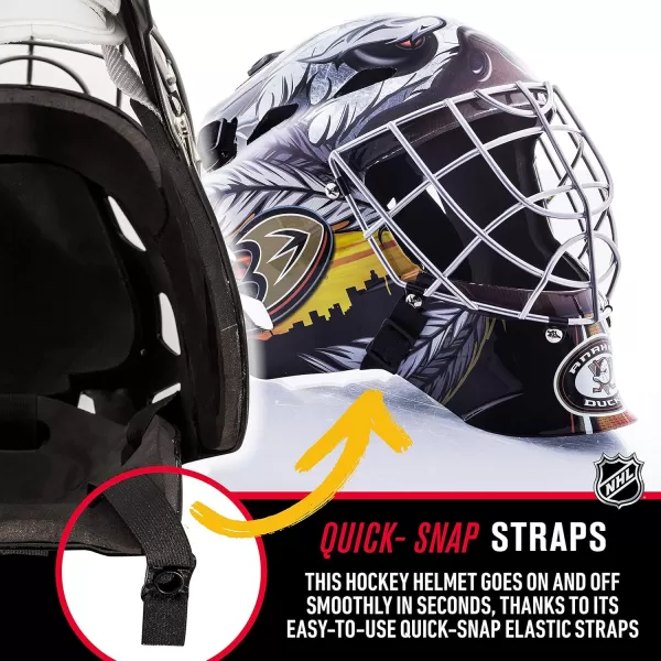Franklin Sports Team Licensed NHL Hockey Goalie Face Mask  Goalie Mask for Kids Street Hockey  Youth NHL Team Street Hockey MasksAnaheim Ducks
