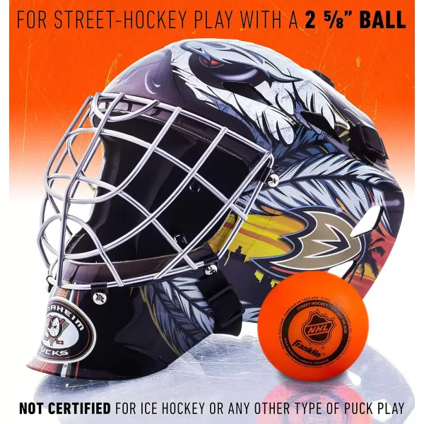 Franklin Sports Team Licensed NHL Hockey Goalie Face Mask  Goalie Mask for Kids Street Hockey  Youth NHL Team Street Hockey MasksAnaheim Ducks