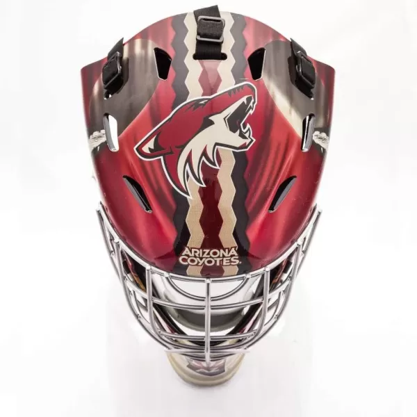 Franklin Sports Team Licensed NHL Hockey Goalie Face Mask  Goalie Mask for Kids Street Hockey  Youth NHL Team Street Hockey MasksArizona Coyotes