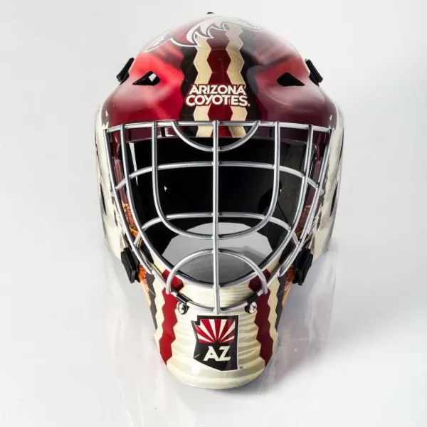 Franklin Sports Team Licensed NHL Hockey Goalie Face Mask  Goalie Mask for Kids Street Hockey  Youth NHL Team Street Hockey MasksArizona Coyotes