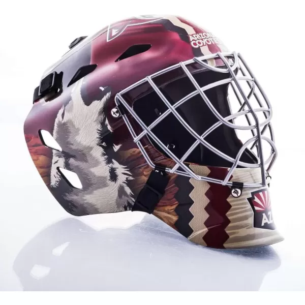 Franklin Sports Team Licensed NHL Hockey Goalie Face Mask  Goalie Mask for Kids Street Hockey  Youth NHL Team Street Hockey MasksArizona Coyotes