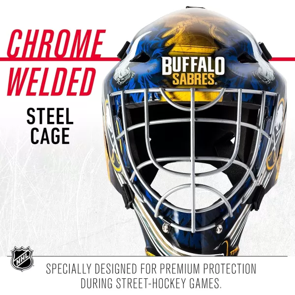 Franklin Sports Team Licensed NHL Hockey Goalie Face Mask  Goalie Mask for Kids Street Hockey  Youth NHL Team Street Hockey MasksBuffalo Sabres