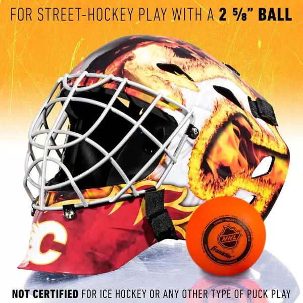 Franklin Sports Team Licensed NHL Hockey Goalie Face Mask  Goalie Mask for Kids Street Hockey  Youth NHL Team Street Hockey MasksCalgary Flames