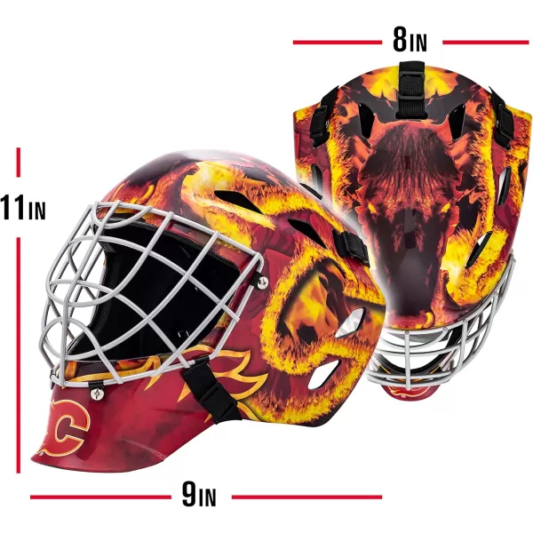 Franklin Sports Team Licensed NHL Hockey Goalie Face Mask  Goalie Mask for Kids Street Hockey  Youth NHL Team Street Hockey MasksCalgary Flames