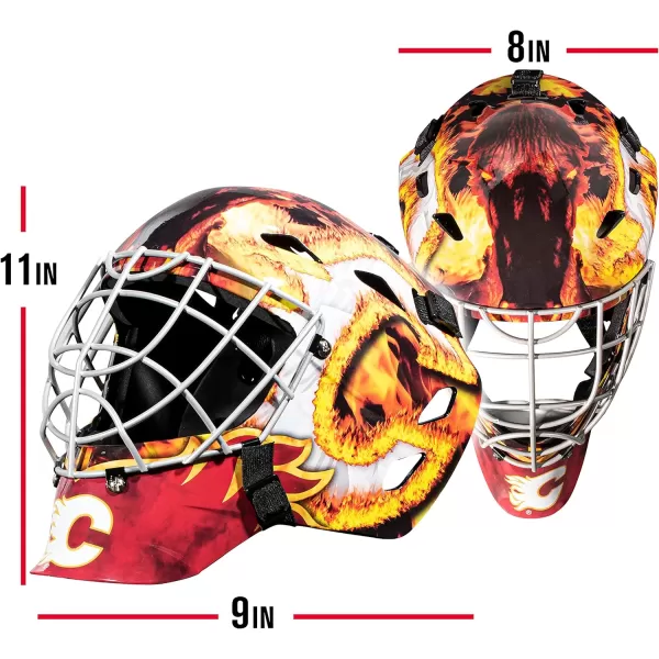 Franklin Sports Team Licensed NHL Hockey Goalie Face Mask  Goalie Mask for Kids Street Hockey  Youth NHL Team Street Hockey MasksCalgary Flames