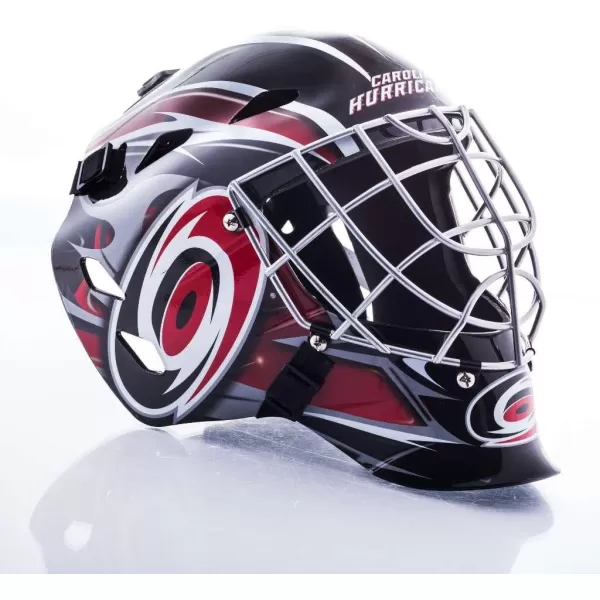 Franklin Sports Team Licensed NHL Hockey Goalie Face Mask  Goalie Mask for Kids Street Hockey  Youth NHL Team Street Hockey MasksCarolina Hurricanes