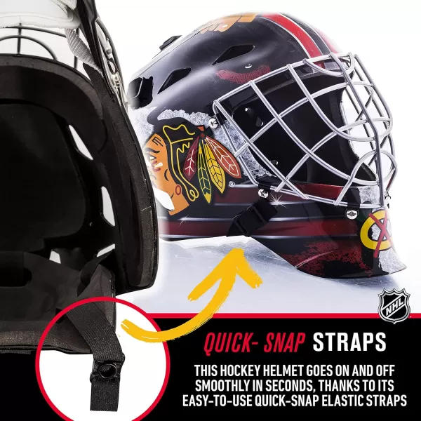 Franklin Sports Team Licensed NHL Hockey Goalie Face Mask  Goalie Mask for Kids Street Hockey  Youth NHL Team Street Hockey MasksChicago Blackhawks
