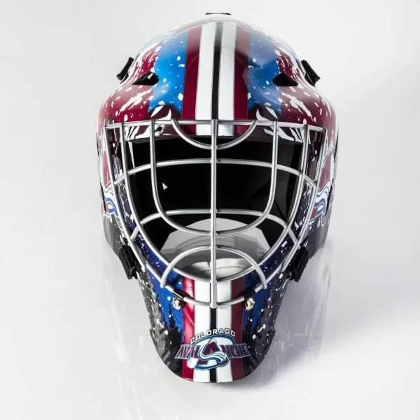 Franklin Sports Team Licensed NHL Hockey Goalie Face Mask  Goalie Mask for Kids Street Hockey  Youth NHL Team Street Hockey MasksColorado Avalanche